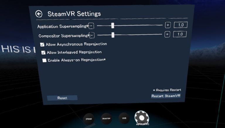 steam vr advaced setting playspace mover